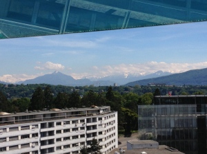 View from the WMO Building in Geneva. 